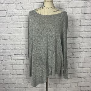 River & Vine Women's Asymmetrical Batwing Arm Marled Lightweight Sweater Size XL